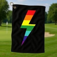 Rainbow Lightning Bolt Golf Towel thumb 1