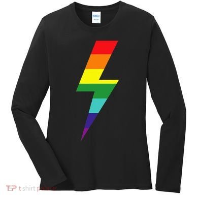 Rainbow Lightning Bolt Women's Long Sleeve Shirt
