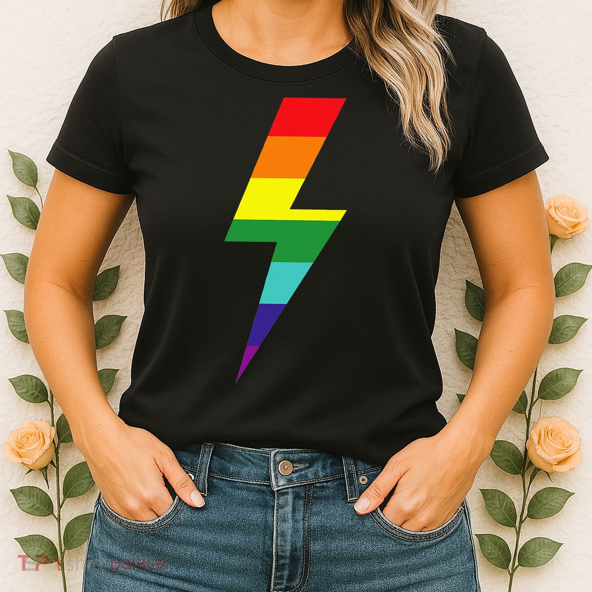 Rainbow Lightning Bolt Women's T-Shirt