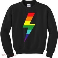 Rainbow Lightning Bolt Kids Sweatshirt thumb 0
