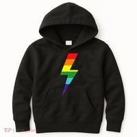 Rainbow Lightning Bolt Kids Hoodie thumb 0