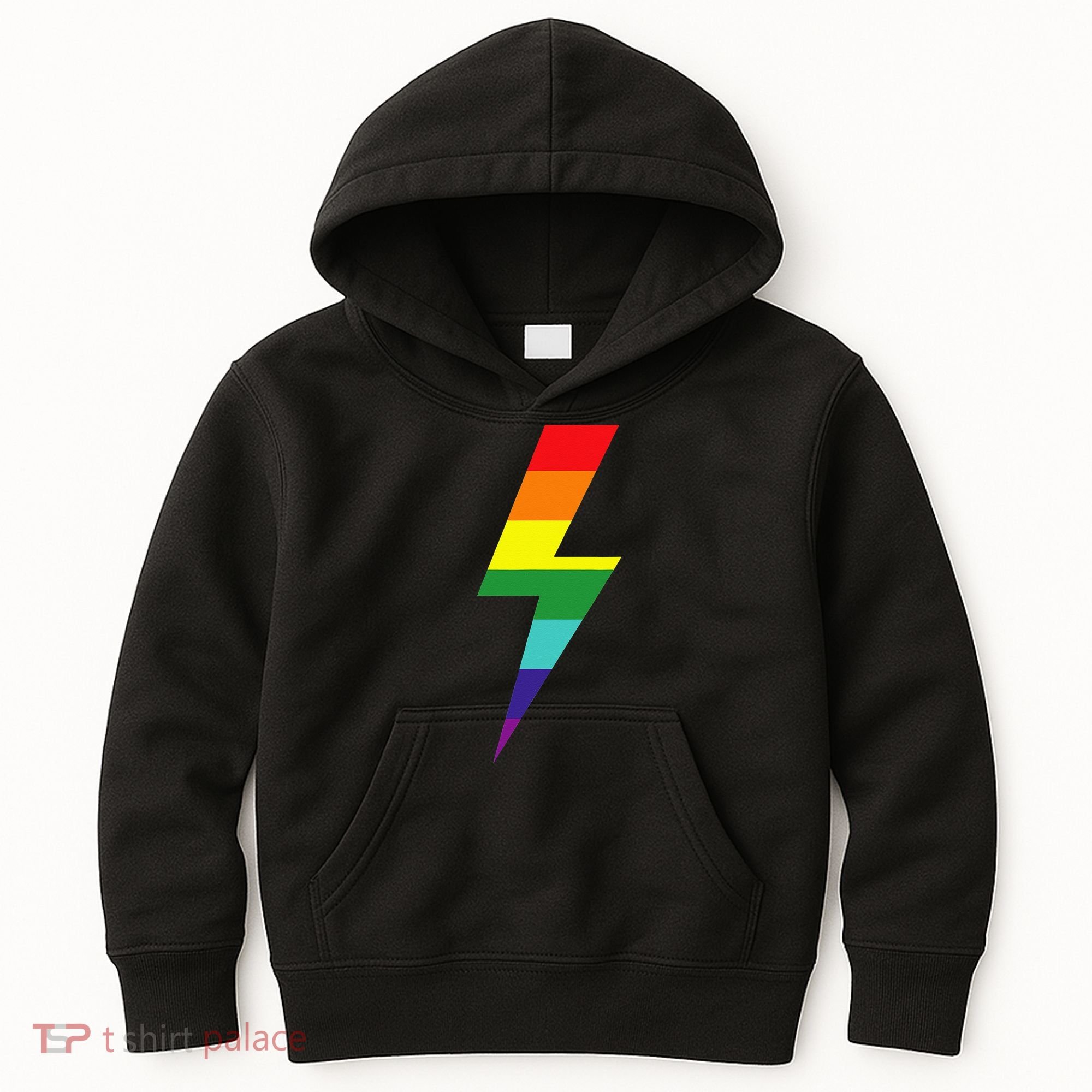 Rainbow Lightning Bolt Kids Hoodie