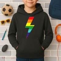 Rainbow Lightning Bolt Kids Hoodie thumb 2