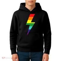 Rainbow Lightning Bolt Kids Hoodie thumb 4