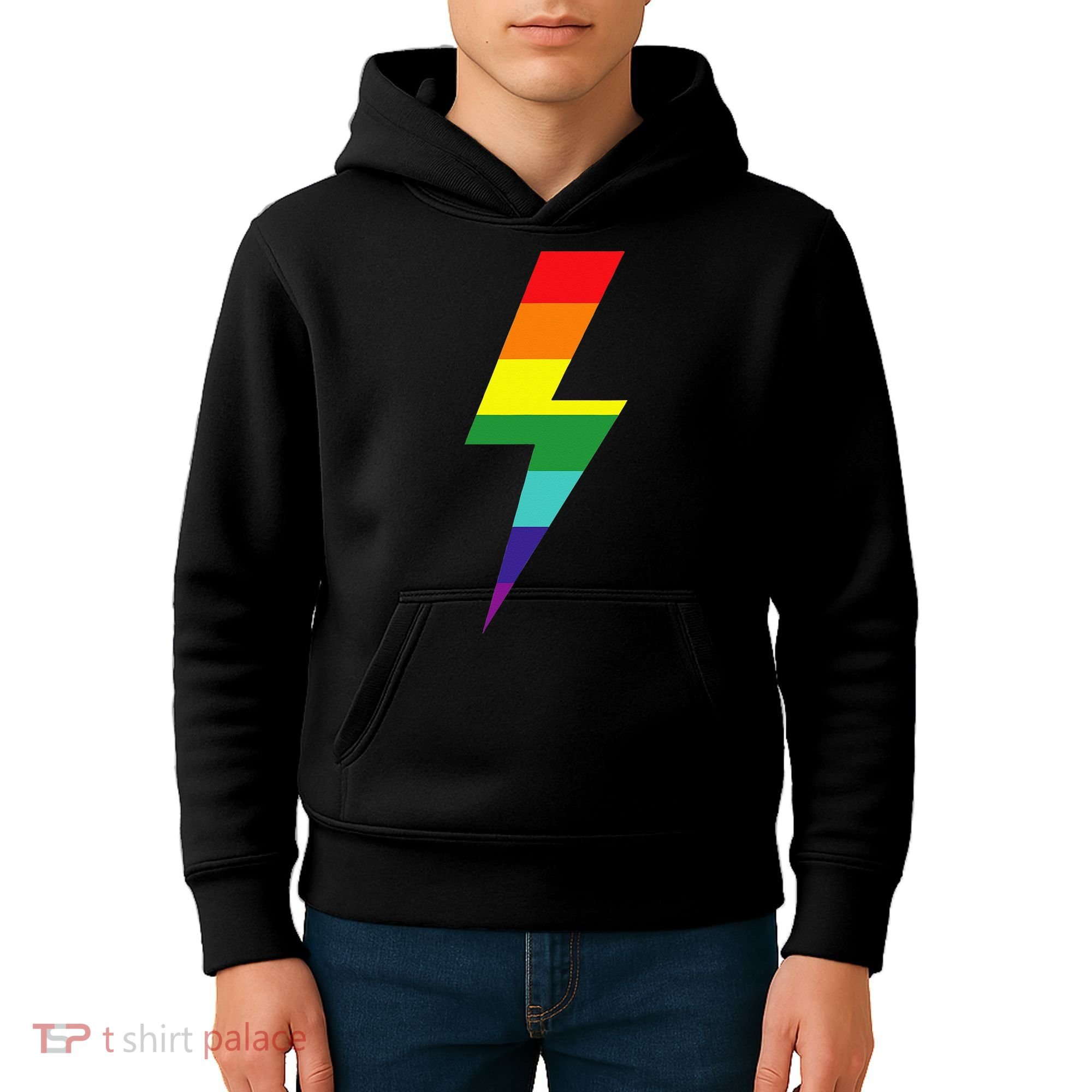Rainbow Lightning Bolt Kids Hoodie