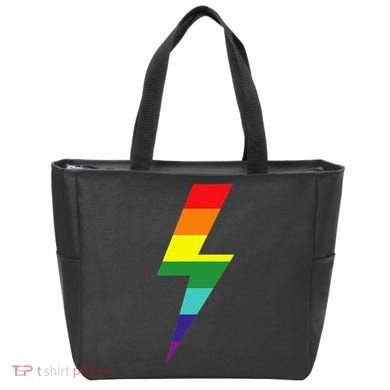 Rainbow Lightning Bolt Tote Bag