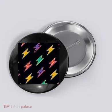 Retro Lightning Bolt Colorful Button