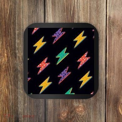 Retro Lightning Bolt Colorful Coaster