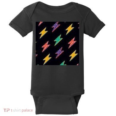 Retro Lightning Bolt Colorful Baby Bodysuit