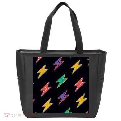 Retro Lightning Bolt Colorful Tote Bag