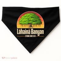 Retro Lahaina Banyan Tree Strong Since 1873 Support Maui Hawaii USA-Made Doggie Bandana thumb 0