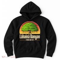 Retro Lahaina Banyan Tree Strong Since 1873 Support Maui Hawaii Hoodie thumb 0