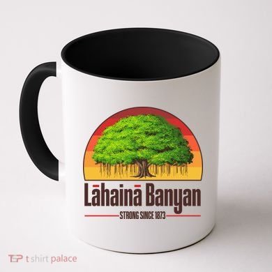 Retro Lahaina Banyan Tree Strong Since 1873 Support Maui Hawaii Coffee Mug