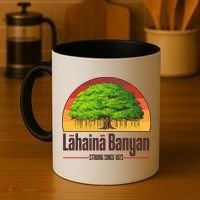Retro Lahaina Banyan Tree Strong Since 1873 Support Maui Hawaii Coffee Mug thumb 4