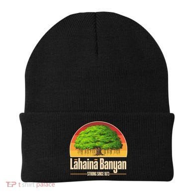 Retro Lahaina Banyan Tree Strong Since 1873 Support Maui Hawaii Beanie