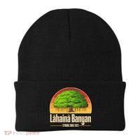 Retro Lahaina Banyan Tree Strong Since 1873 Support Maui Hawaii Beanie thumb 0