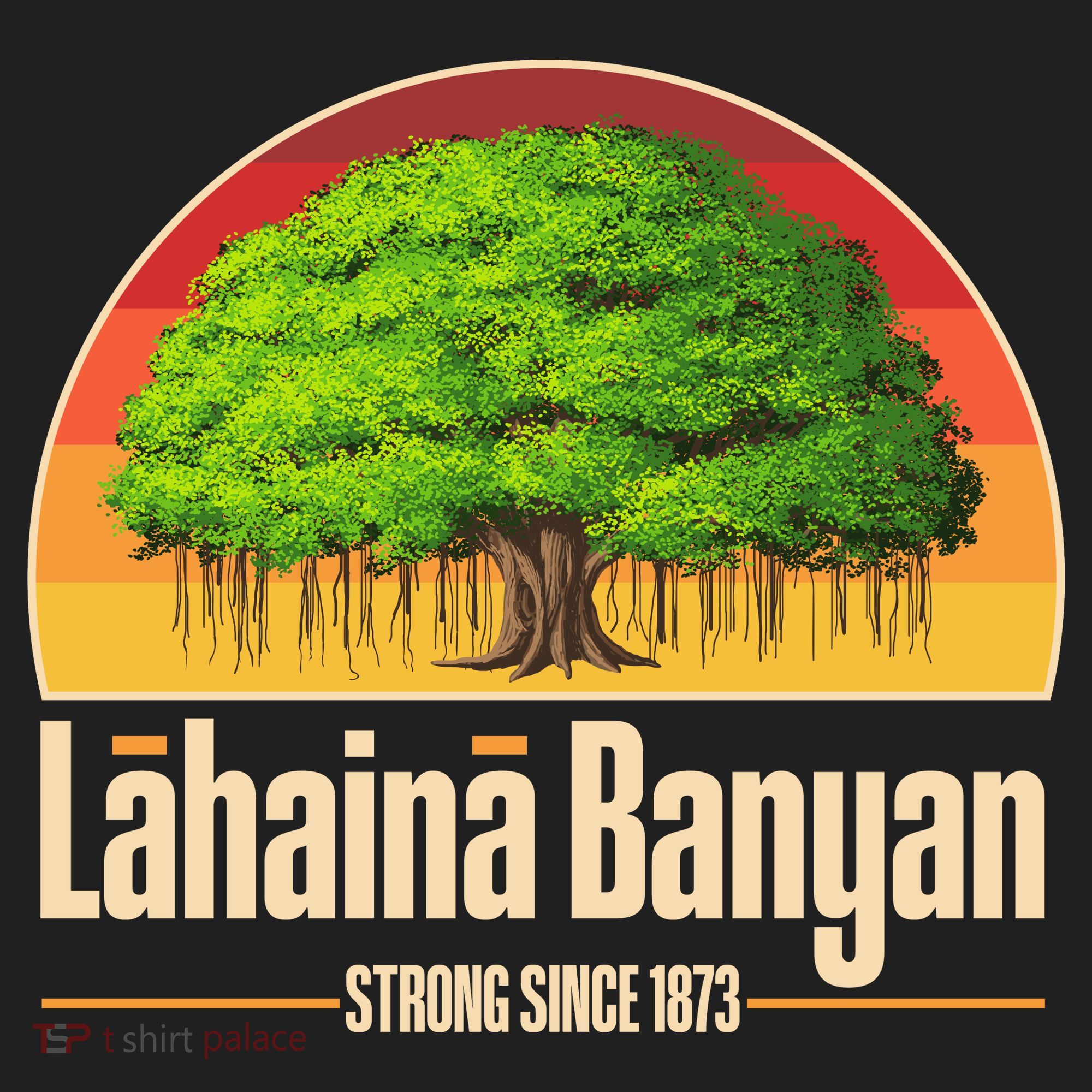 Retro Lahaina Banyan Tree Strong Since 1873 Support Maui Hawaii Beanie