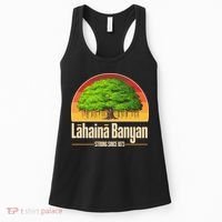 Retro Lahaina Banyan Tree Strong Since 1873 Support Maui Hawaii Women's Tank Top thumb 0