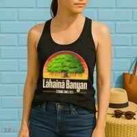 Retro Lahaina Banyan Tree Strong Since 1873 Support Maui Hawaii Women's Tank Top thumb 2