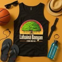 Retro Lahaina Banyan Tree Strong Since 1873 Support Maui Hawaii Tank Top thumb 4