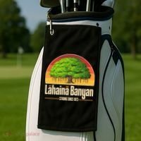 Retro Lahaina Banyan Tree Strong Since 1873 Support Maui Hawaii Golf Towel thumb 2