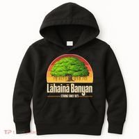 Retro Lahaina Banyan Tree Strong Since 1873 Support Maui Hawaii Kids Hoodie thumb 0