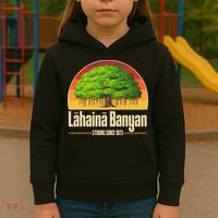 Retro Lahaina Banyan Tree Strong Since 1873 Support Maui Hawaii Kids Hoodie thumb 3