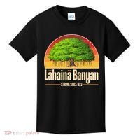 Retro Lahaina Banyan Tree Strong Since 1873 Support Maui Hawaii Kids T-Shirt thumb 0