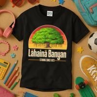 Retro Lahaina Banyan Tree Strong Since 1873 Support Maui Hawaii Kids T-Shirt thumb 3