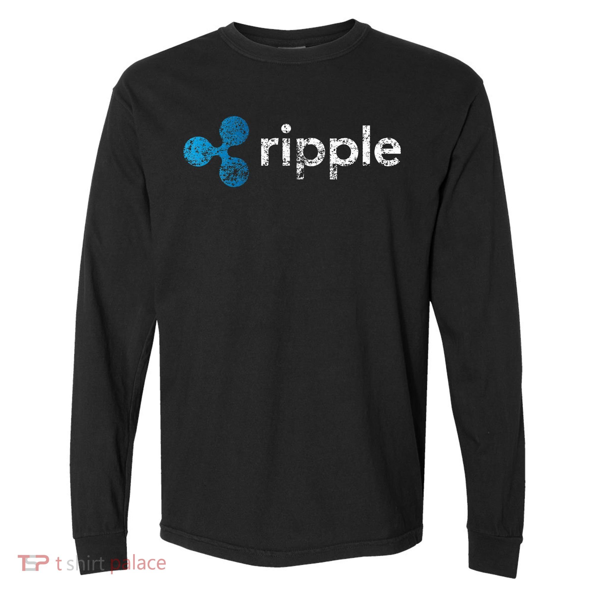 Ripple Logo Crypto Xrp Coin Hodler Fan Comfort Colors Heavyweight Long Sleeve T-Shirt