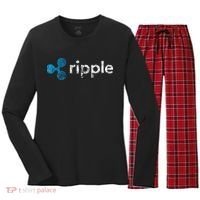 Ripple Logo Crypto Xrp Coin Hodler Fan Women's Long Sleeve Flannel Pajama Set  thumb 0