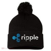 Ripple Logo Crypto Xrp Coin Hodler Fan Pom Pom 12in Knit Beanie thumb 0