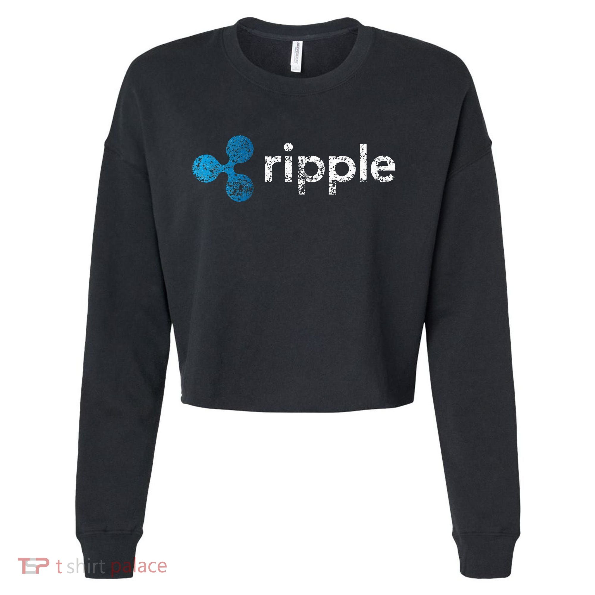 Ripple Logo Crypto Xrp Coin Hodler Fan Cropped Pullover Crew