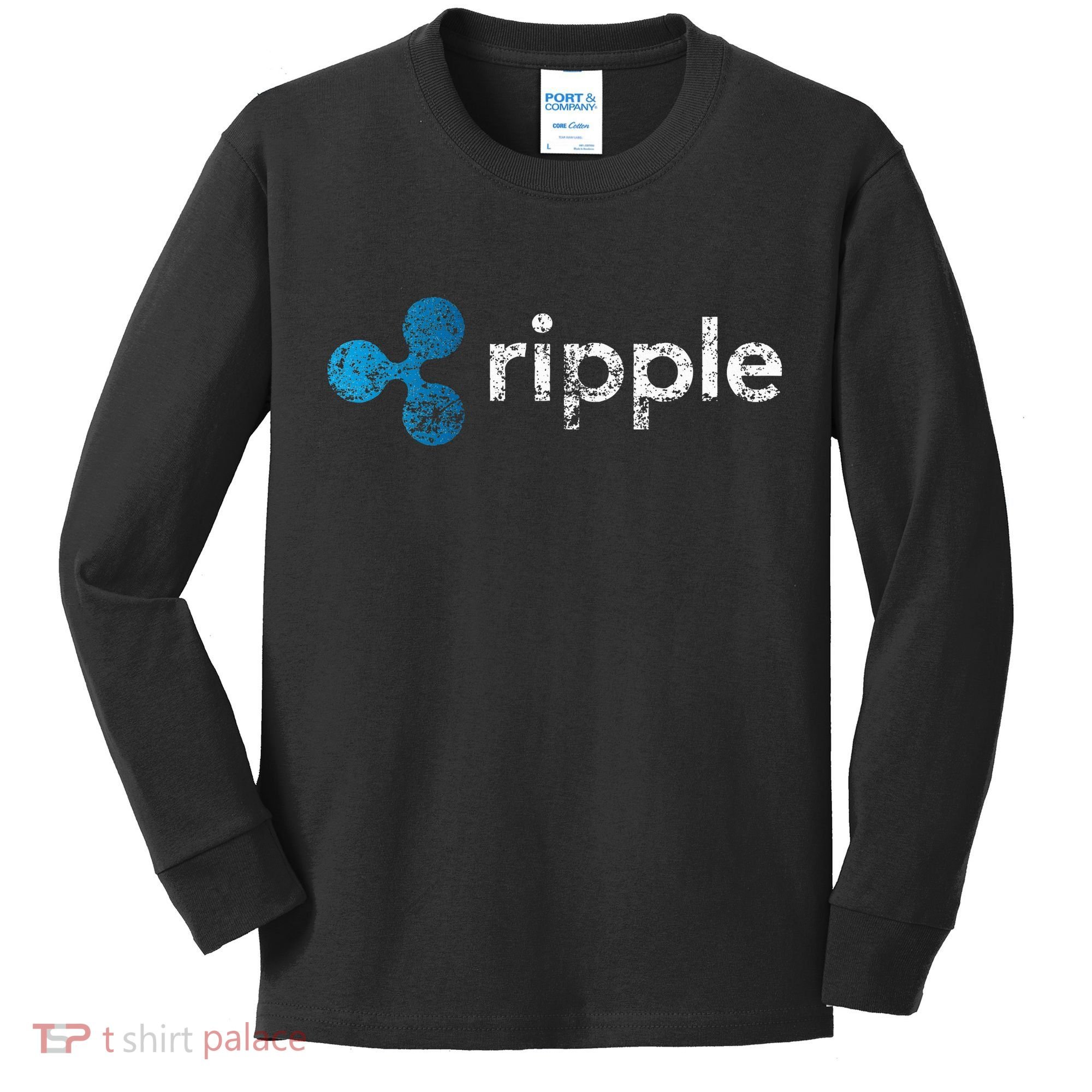 Ripple Logo Crypto Xrp Coin Hodler Fan Kids Long Sleeve Shirt