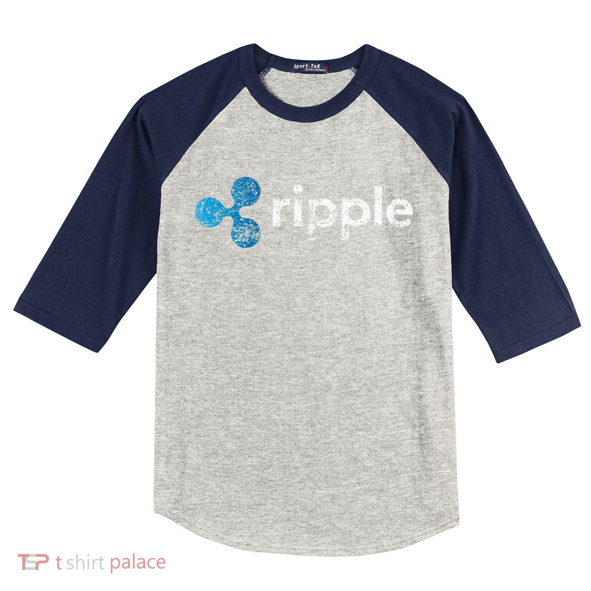Ripple Logo Crypto Xrp Coin Hodler Fan Kids Colorblock Raglan Jersey