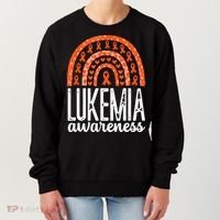 Rainbow Leukemia Cancer Awareness Month Orange Ribbon Women's Sweatshirt thumb 0