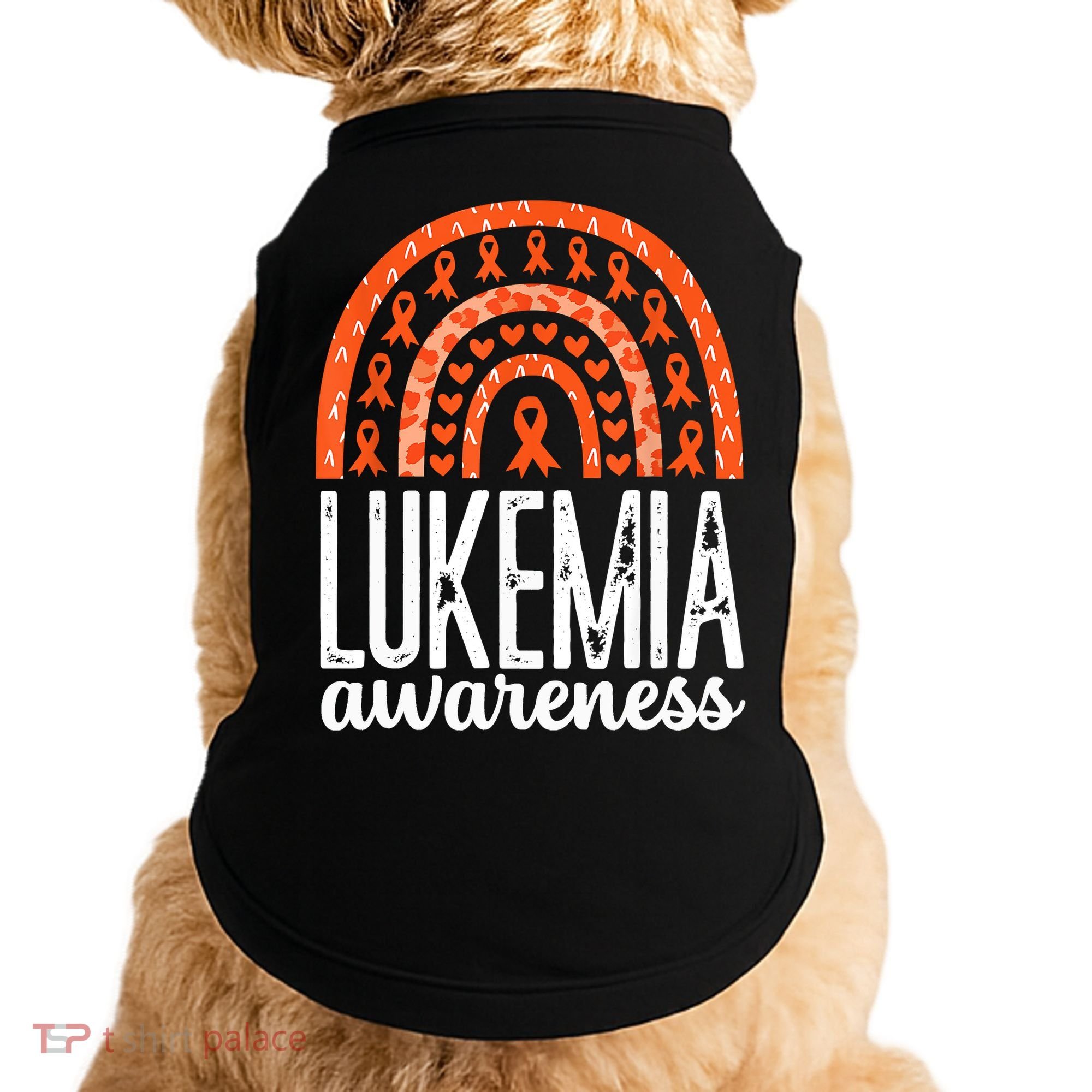 Rainbow Leukemia Cancer Awareness Month Orange Ribbon Doggie Tank