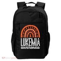 Rainbow Leukemia Cancer Awareness Month Orange Ribbon Backpack thumb 0