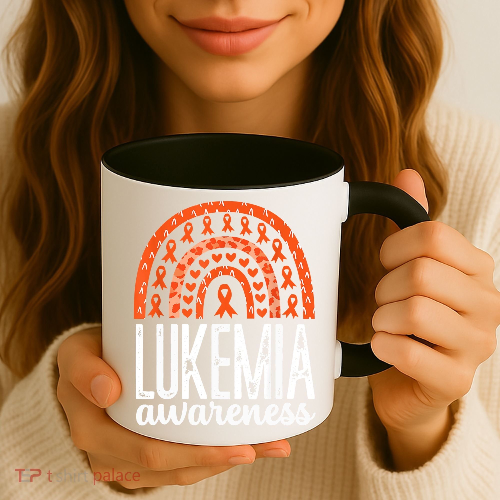Rainbow Leukemia Cancer Awareness Month Orange Ribbon Coffee Mug