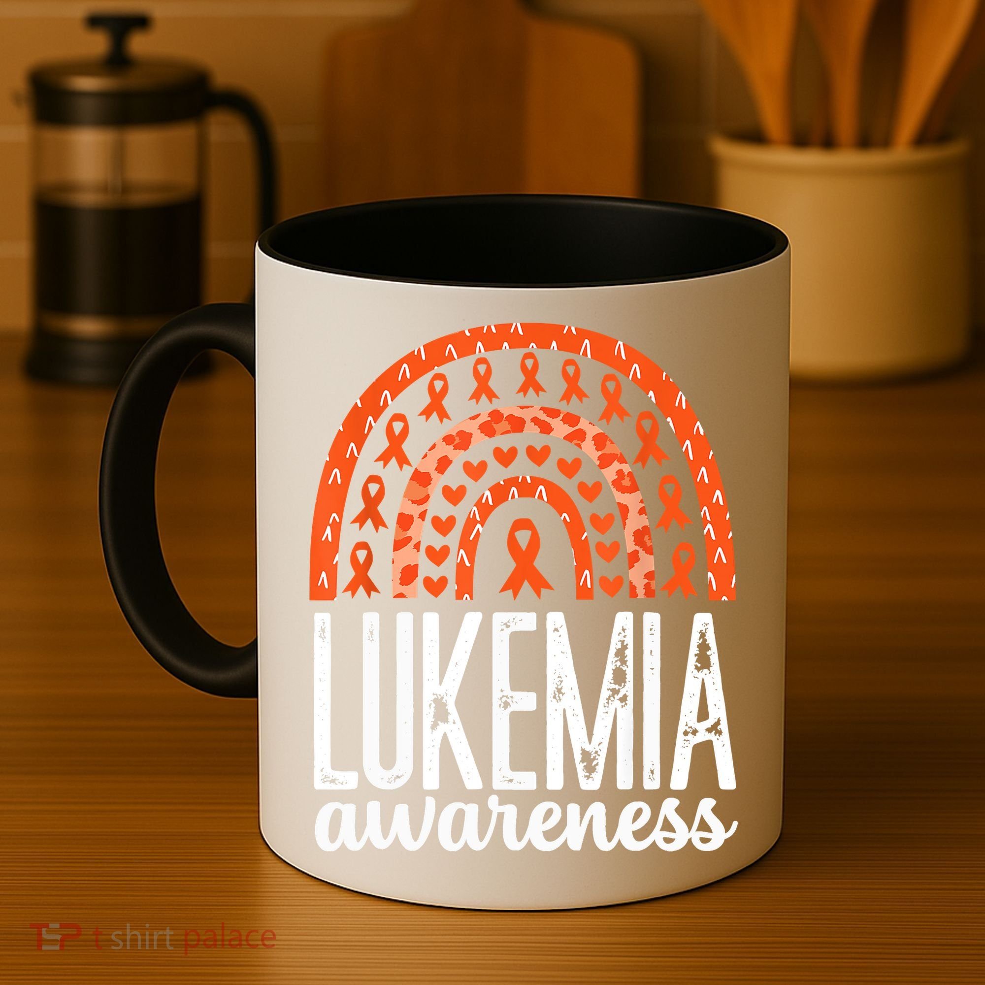 Rainbow Leukemia Cancer Awareness Month Orange Ribbon Coffee Mug