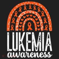Rainbow Leukemia Cancer Awareness Month Orange Ribbon Beanie thumb 2