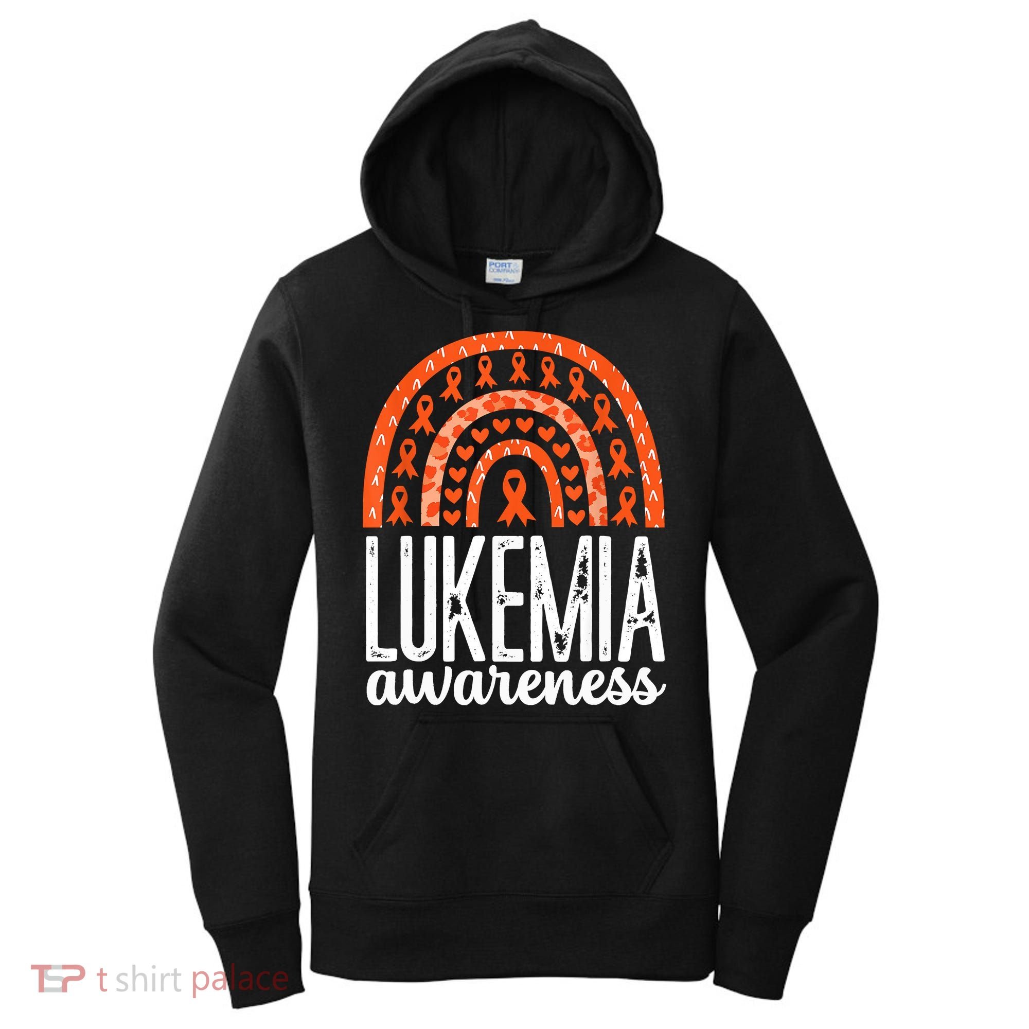 Rainbow Leukemia Cancer Awareness Month Orange Ribbon Women's Hoodie