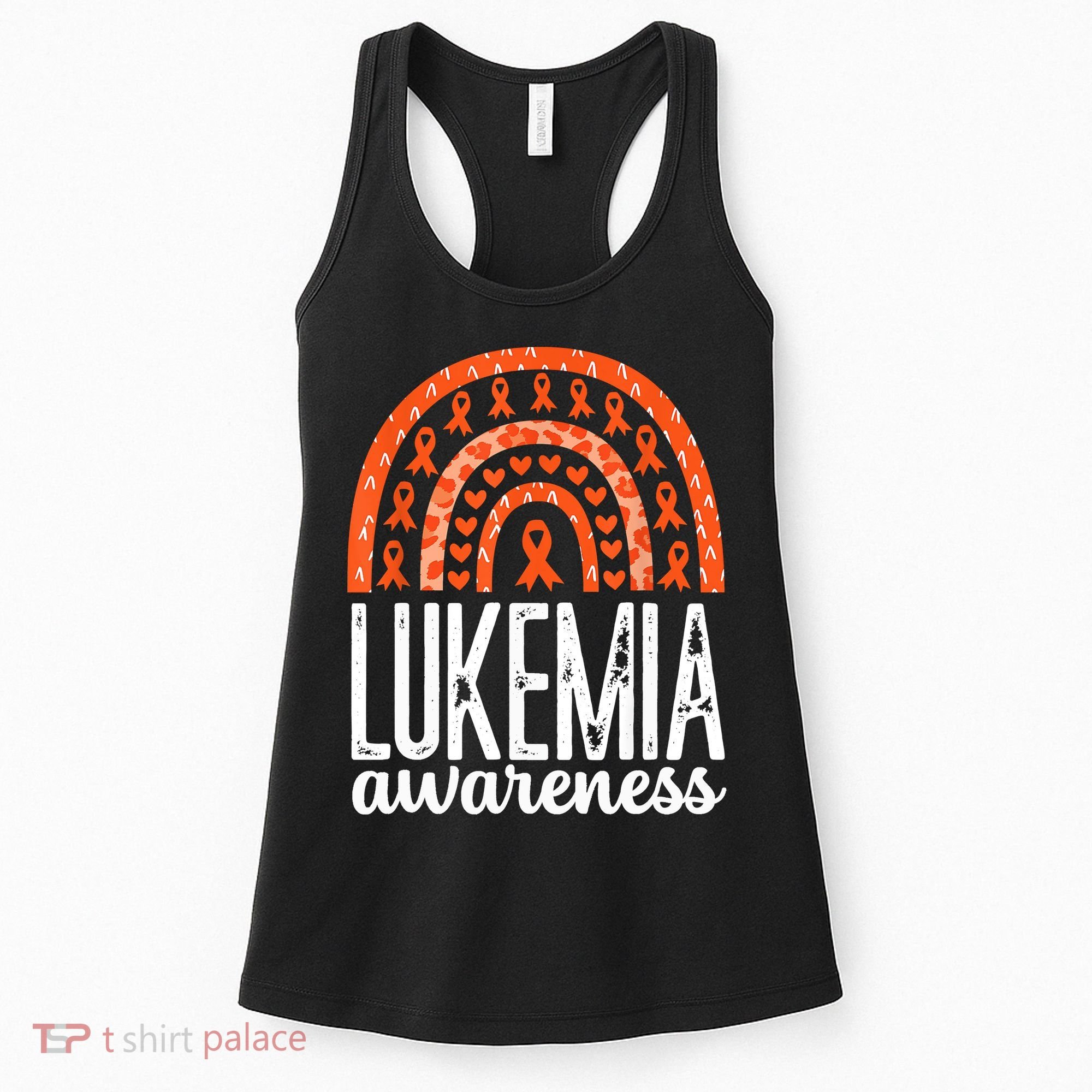Rainbow Leukemia Cancer Awareness Month Orange Ribbon Women's Tank Top