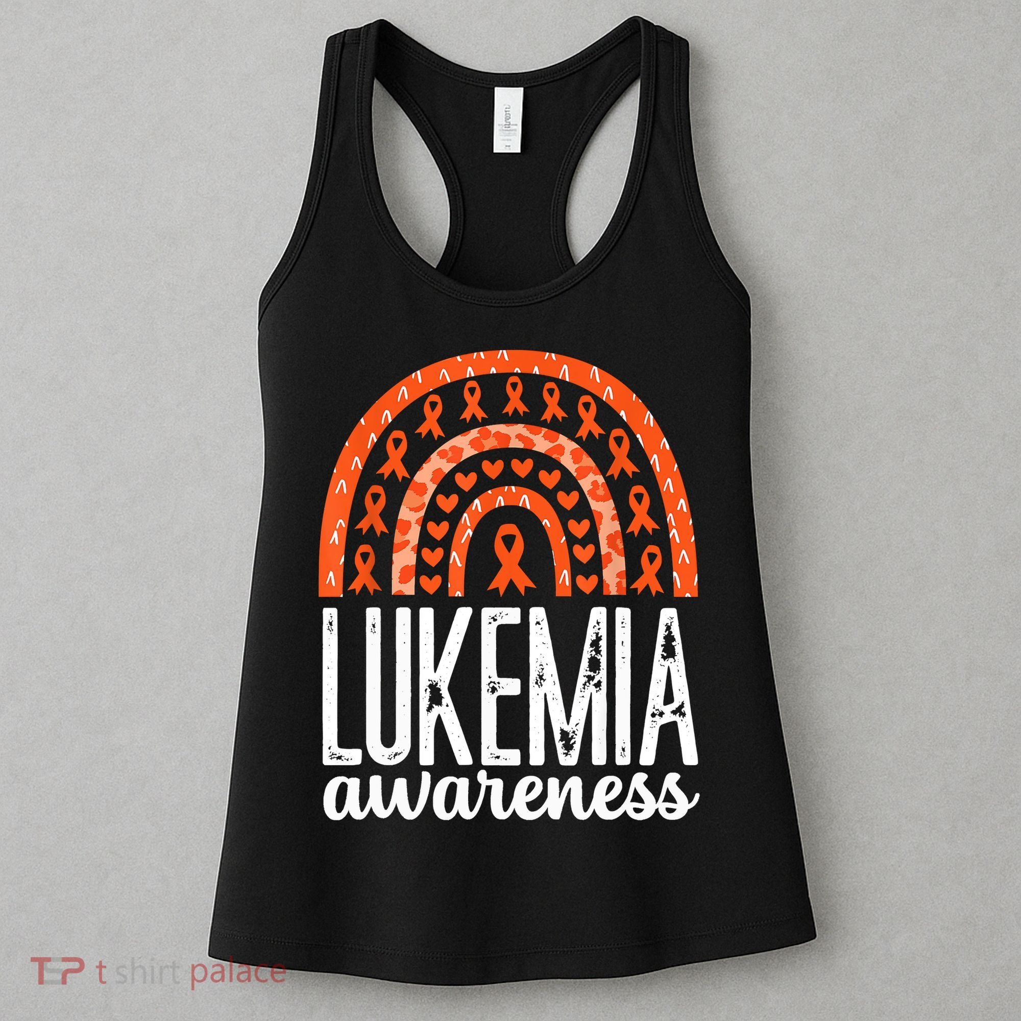Rainbow Leukemia Cancer Awareness Month Orange Ribbon Women's Tank Top