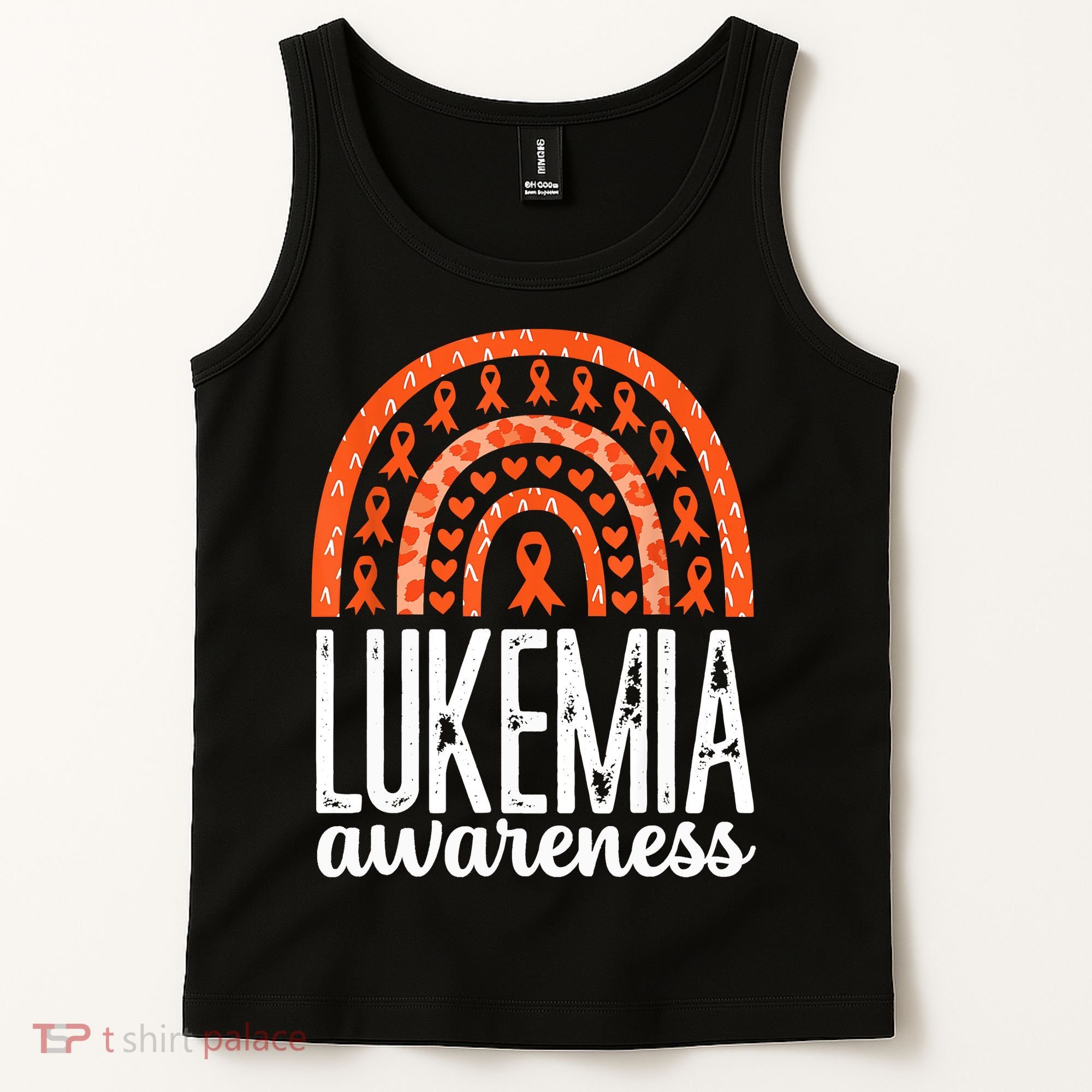 Rainbow Leukemia Cancer Awareness Month Orange Ribbon Tank Top