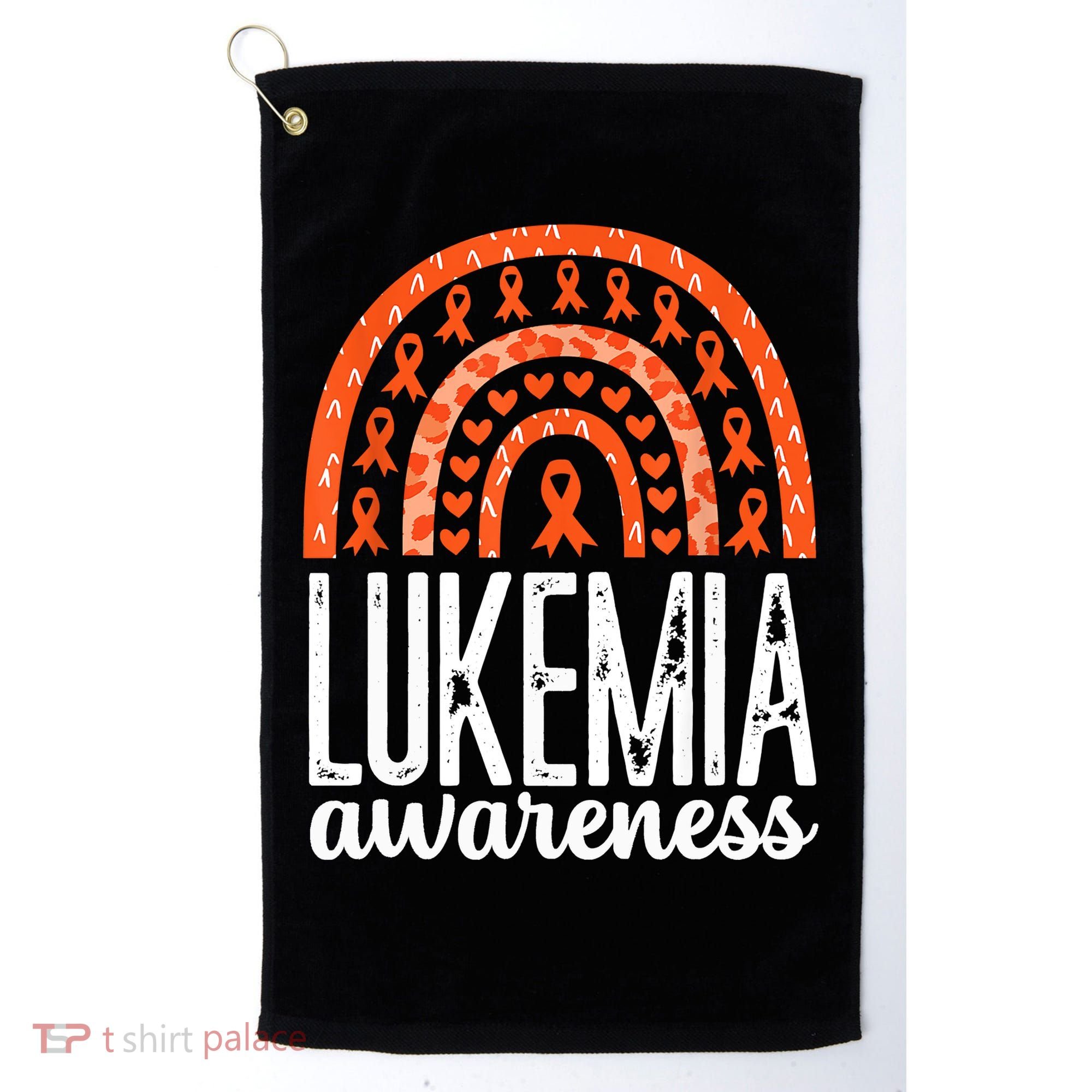 Rainbow Leukemia Cancer Awareness Month Orange Ribbon Golf Towel