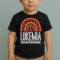 Rainbow Leukemia Cancer Awareness Month Orange Ribbon Toddler T-Shirt thumb 2