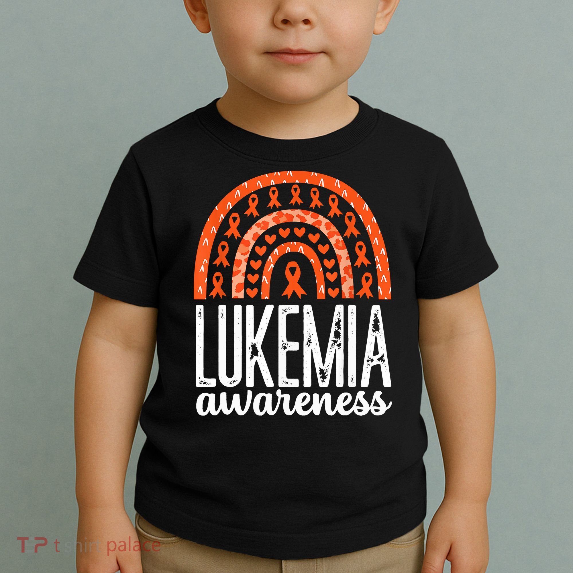 Rainbow Leukemia Cancer Awareness Month Orange Ribbon Toddler T-Shirt