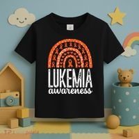 Rainbow Leukemia Cancer Awareness Month Orange Ribbon Toddler T-Shirt thumb 3