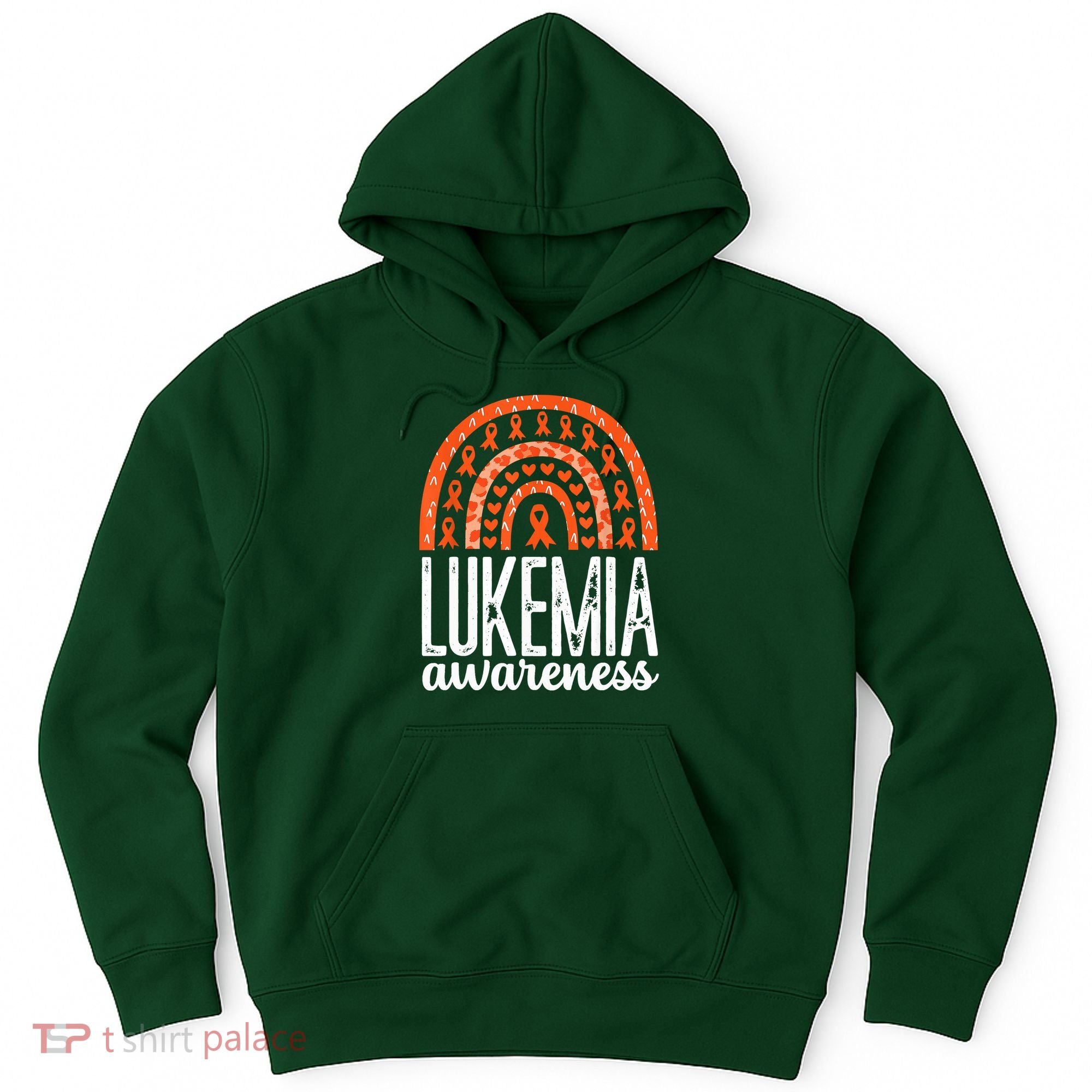 Rainbow Leukemia Cancer Awareness Month Orange Ribbon Hoodie